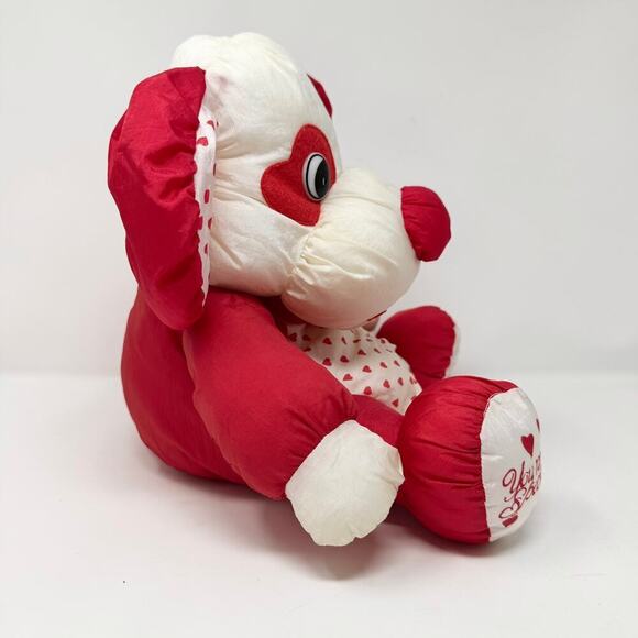 VTG Tb Trading Valentine's Dog Nylon Parachute Plush You're Special Red Hearts - Picture 4 of 12